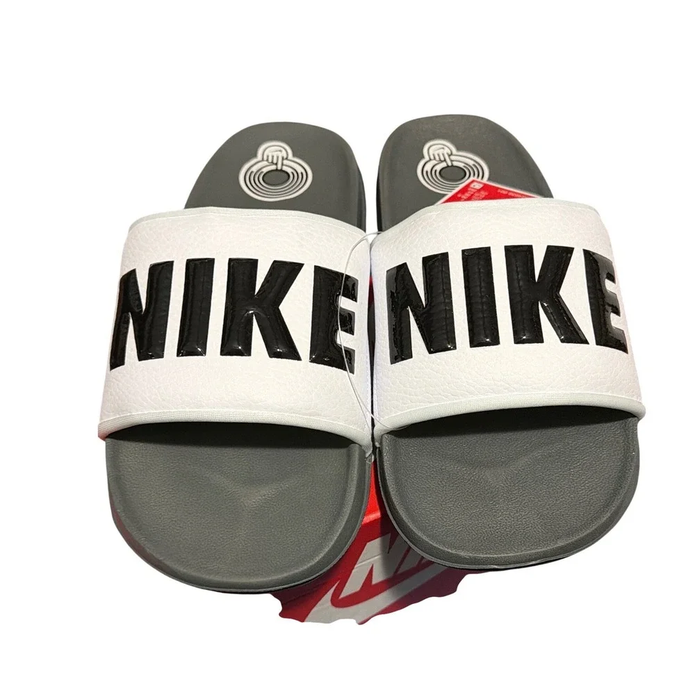 Nike Offcourt Slide Mens 8 Dark Grey Black White Athletic Sandals BQ4639-001